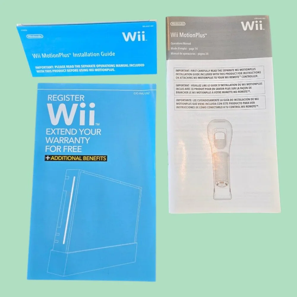 Nintendo Wii Console Operations Manuals w/ MotionPlus & Balance Board Manuals